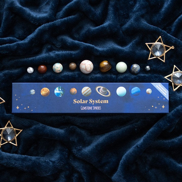 "Cosmic Curiosities" Solar System Gemstone Sphere Set