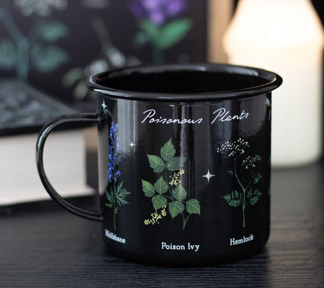 “Gothic Poison" Black Enamel Mug