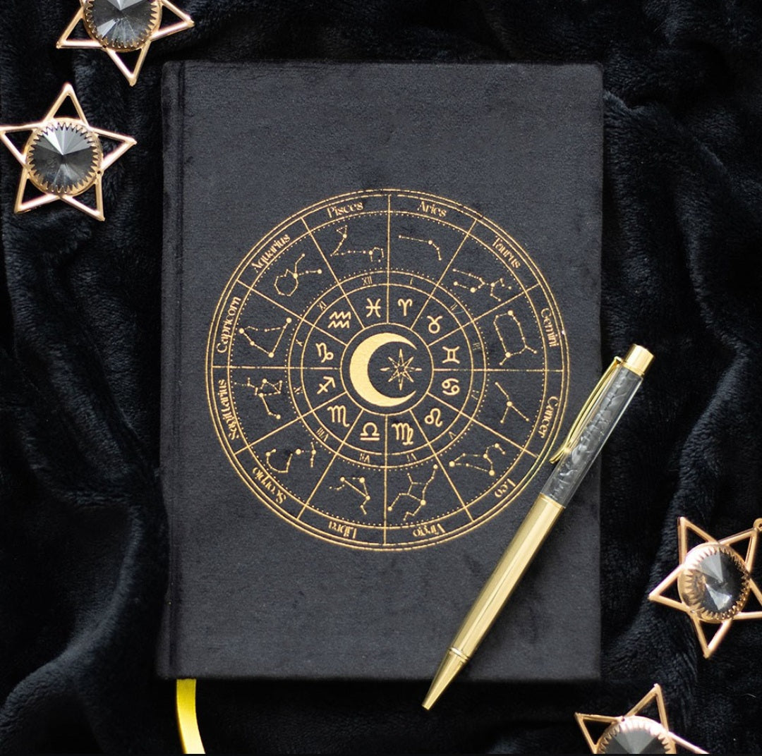 Astrology Wheel Velvet Journal